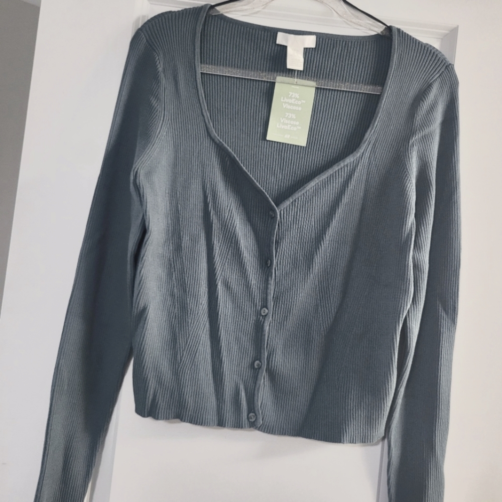 H&M Ribbed V Neck Sweater Size XL